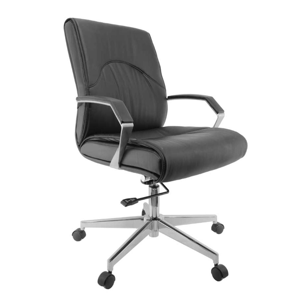 SILLA NOGAL BEAT E-2002 | Silla Directiva | Asiento Respaldo Cabecera Hule Espuma | Descansabrazos Aluminio | Base Metálica | Tapiz Vinipiel | Interior - E-2002 - GERSA - NOGAL BEAT - Sillas para oficina