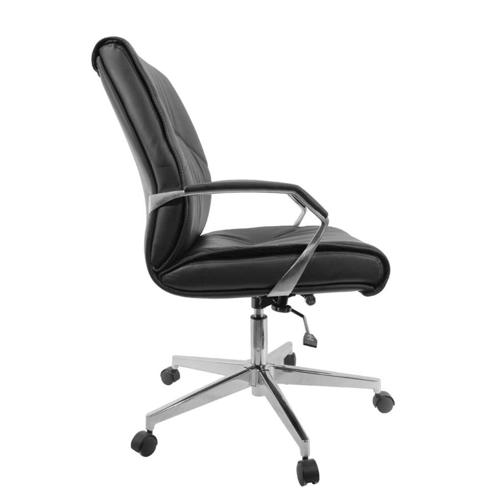 SILLA NOGAL BEAT E-2002 | Silla Directiva | Asiento Respaldo Cabecera Hule Espuma | Descansabrazos Aluminio | Base Metálica | Tapiz Vinipiel | Interior - E-2002 - GERSA - NOGAL BEAT - Sillas para oficina