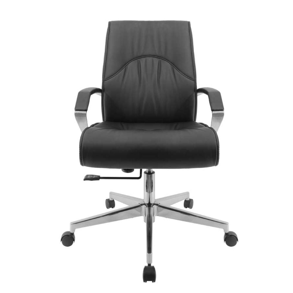 SILLA NOGAL BEAT E-2002 | Silla Directiva | Asiento Respaldo Cabecera Hule Espuma | Descansabrazos Aluminio | Base Metálica | Tapiz Vinipiel | Interior - E-2002 - GERSA - NOGAL BEAT - Sillas para oficina