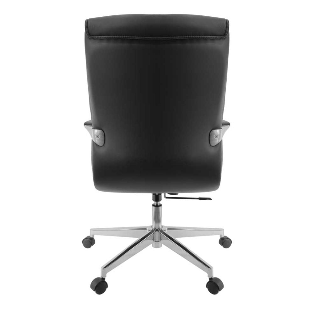 SILLA NOGAL BEAT E-2002 | Silla Directiva | Asiento Respaldo Cabecera Hule Espuma | Descansabrazos Aluminio | Base Metálica | Tapiz Vinipiel | Interior - E-2002 - GERSA - NOGAL BEAT - Sillas para oficina