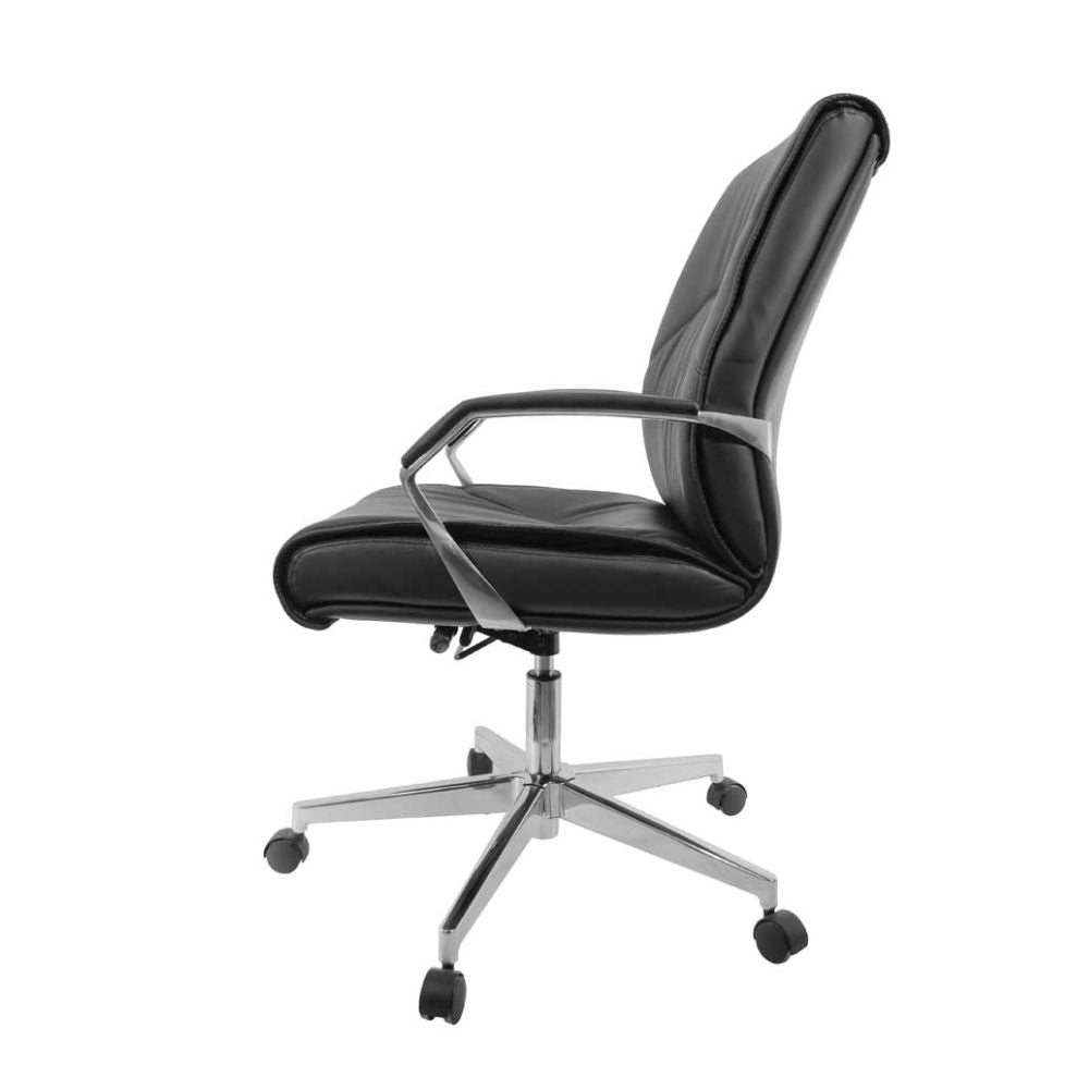 SILLA NOGAL BEAT E-2002 | Silla Directiva | Asiento Respaldo Cabecera Hule Espuma | Descansabrazos Aluminio | Base Metálica | Tapiz Vinipiel | Interior - E-2002 - GERSA - NOGAL BEAT - Sillas para oficina