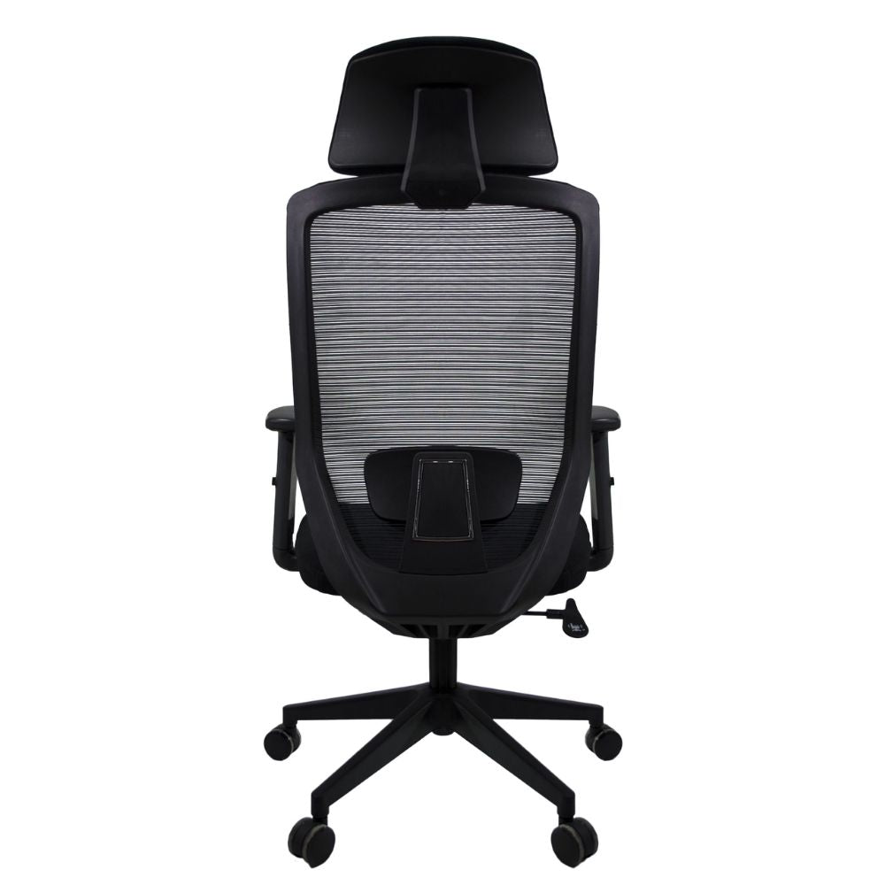 SILLA NOGAL BEAT E-20651N | Silla Gerencial | Respaldo Polipropileno | Descansabrazos Ajustable | Base Nylon | Tapiz Malla | Asiento Cabecera Tela | Cabecera Ajustable | Interior - E-20651N - GERSA - NOGAL BEAT - Sillas para oficina