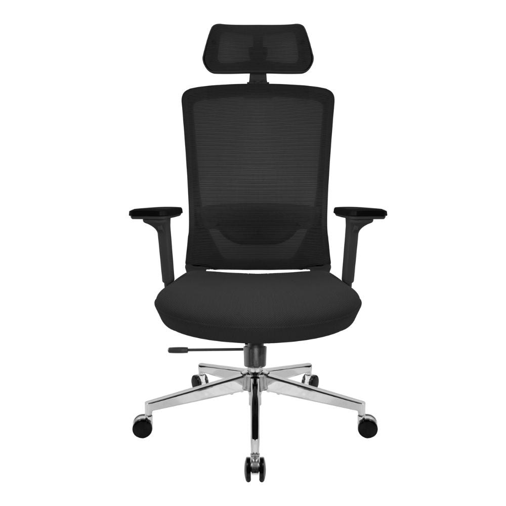 SILLA NOGAL BEAT E-20801N | Silla Gerencial | Base Metálica | Asiento Poliuretano | Descansabrazos Ajustable | Soporte Lumbar Acojinado Ajustable | Cabecera Ajustable | Negro | Interior - E-20801N - GERSA - NOGAL BEAT - Sillas para oficina