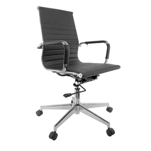 SILLA NOGAL BEAT E-3002 | Silla Directiva | Asiento Respaldo Hule Espuma | Descansabrazos Metálicos Vinipiel | Base Metal | Estructura Metálica | Interior - E-3002 - GERSA - NOGAL BEAT - Sillas para oficina
