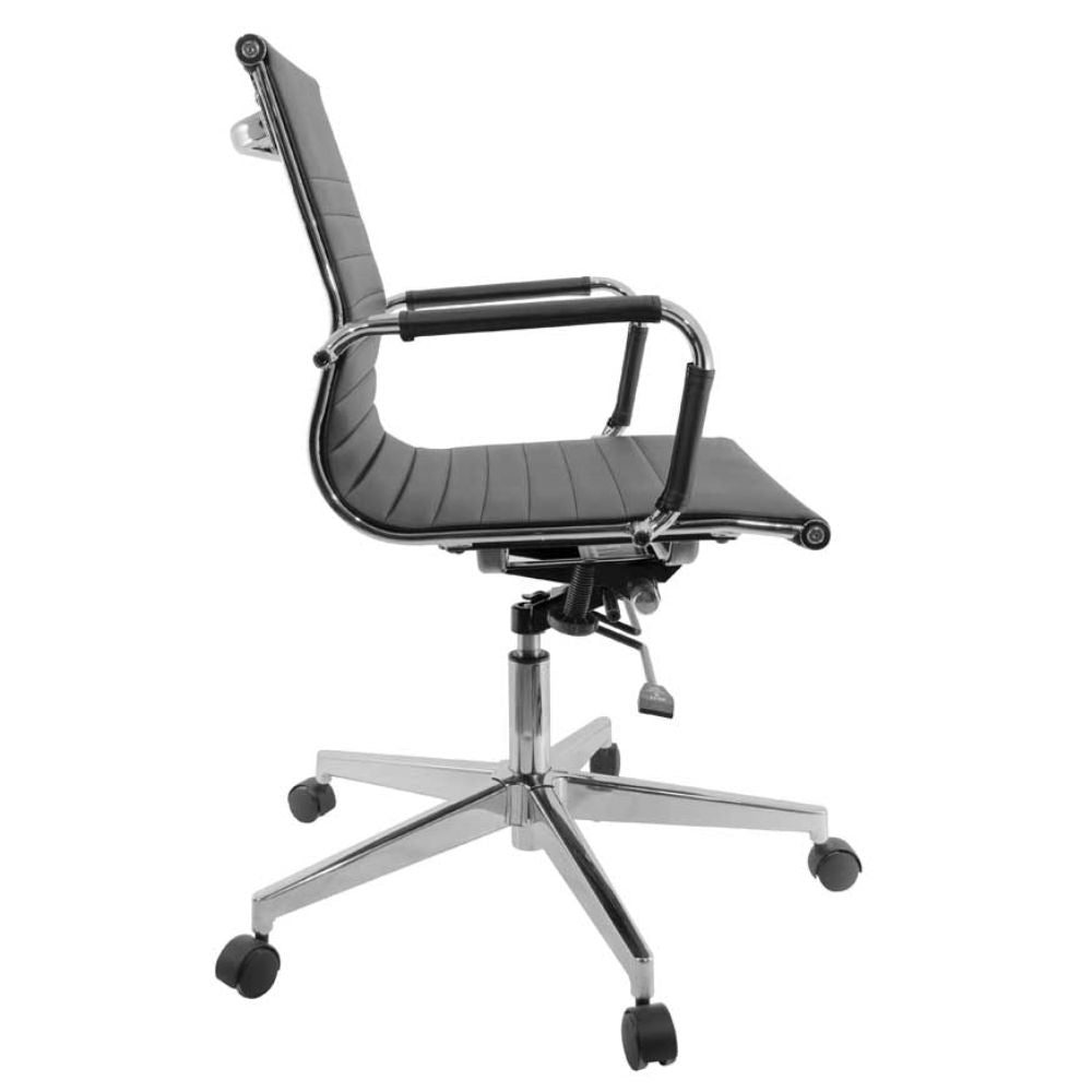 SILLA NOGAL BEAT E-3002 | Silla Directiva | Asiento Respaldo Hule Espuma | Descansabrazos Metálicos Vinipiel | Base Metal | Estructura Metálica | Interior - E-3002 - GERSA - NOGAL BEAT - Sillas para oficina