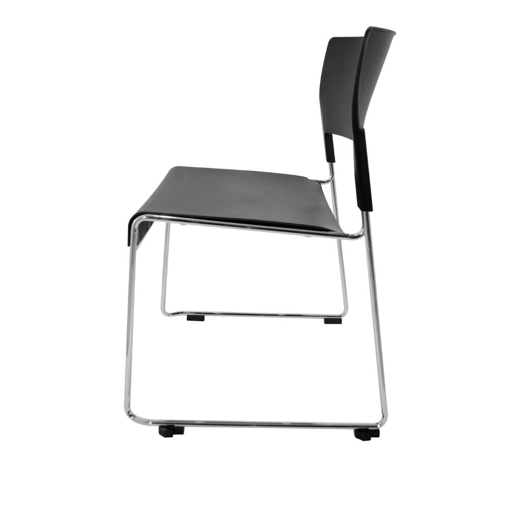 SILLA NOGAL BEAT E-51102 | Silla Comercial para Visita Sala de Espera | Polipropileno | Estructura Metálica | Interior - E-51102 - GERSA - NOGAL BEAT - Sillas