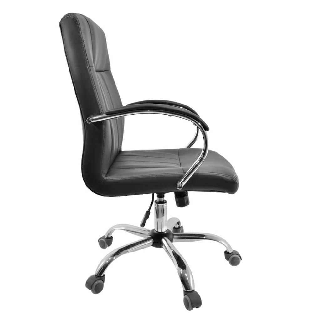 SILLA NOGAL BEAT E-9101 | Silla Directiva | Asiento Respaldo Hule Espuma | Descansabrazos Metálicos | Base Metálica | Tapiz vinipiel | Interior - E-9101 - GERSA - NOGAL BEAT - Sillas