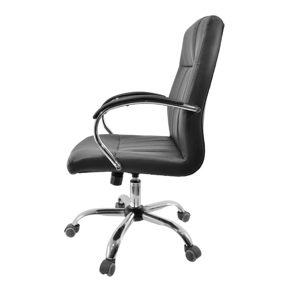 SILLA NOGAL BEAT E-9101 | Silla Directiva | Asiento Respaldo Hule Espuma | Descansabrazos Metálicos | Base Metálica | Tapiz vinipiel | Interior - E-9101 - GERSA - NOGAL BEAT - Sillas