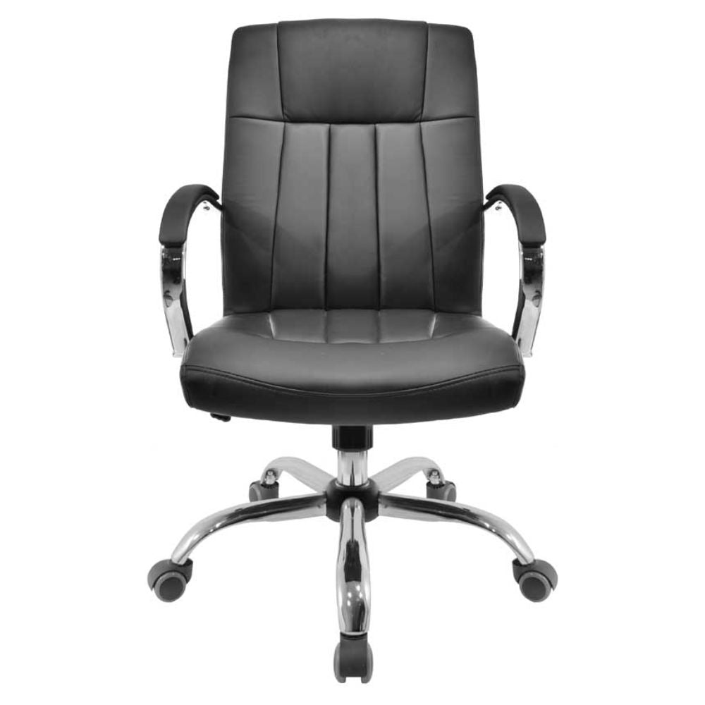 SILLA NOGAL BEAT E-9101 | Silla Directiva | Asiento Respaldo Hule Espuma | Descansabrazos Metálicos | Base Metálica | Tapiz vinipiel | Interior - E-9101 - GERSA - NOGAL BEAT - Sillas