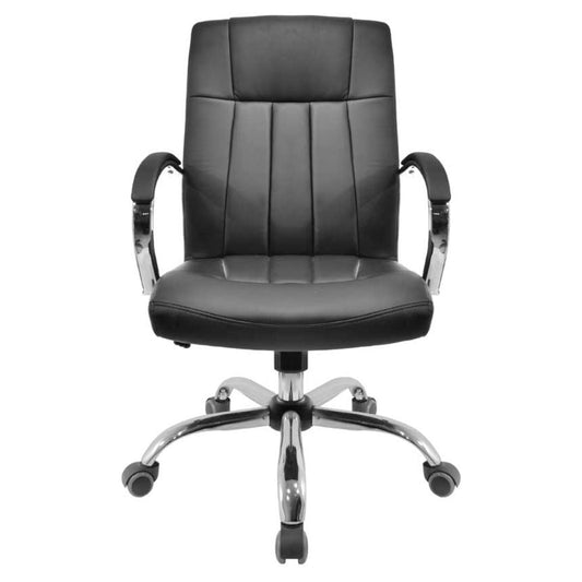 SILLA NOGAL BEAT E-9101 | Silla Directiva | Asiento Respaldo Hule Espuma | Descansabrazos Metálicos | Base Metálica | Tapiz vinipiel | Interior - E-9101 - GERSA - NOGAL BEAT - Sillas