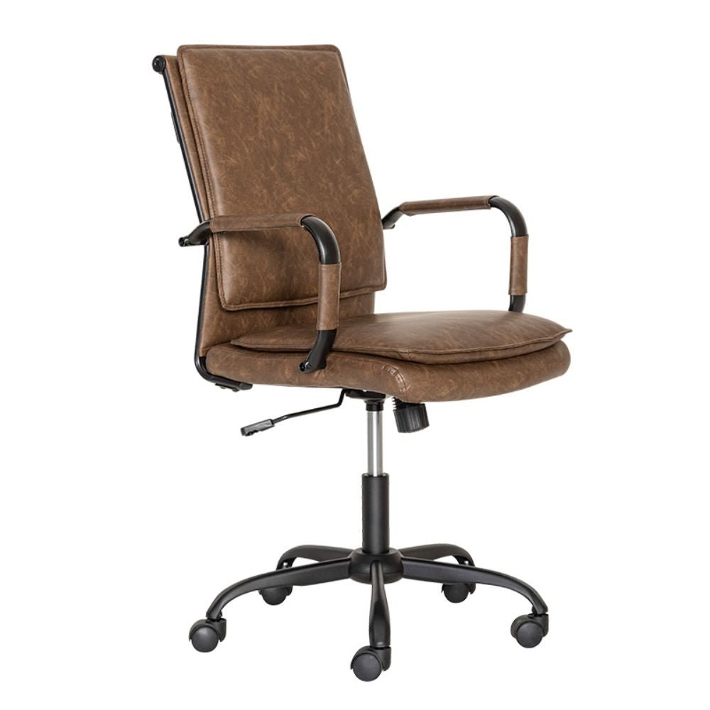 SILLA NOGAL BEAT GA - 005 | Silla Semi - Ejecutiva | Respaldo Tapiz Vinil | Hule Espuma | Brazos Tubular Acero | Base Metal | Reclinable | Interior - GA - 005 - ALBAR - NOGAL BEAT - Sillas de oficina