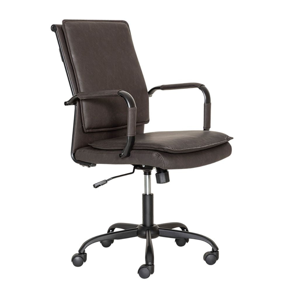 SILLA NOGAL BEAT GA - 005 | Silla Semi - Ejecutiva | Respaldo Tapiz Vinil | Hule Espuma | Brazos Tubular Acero | Base Metal | Reclinable | Interior - GA - 005 - ALBAR - NOGAL BEAT - Sillas de oficina