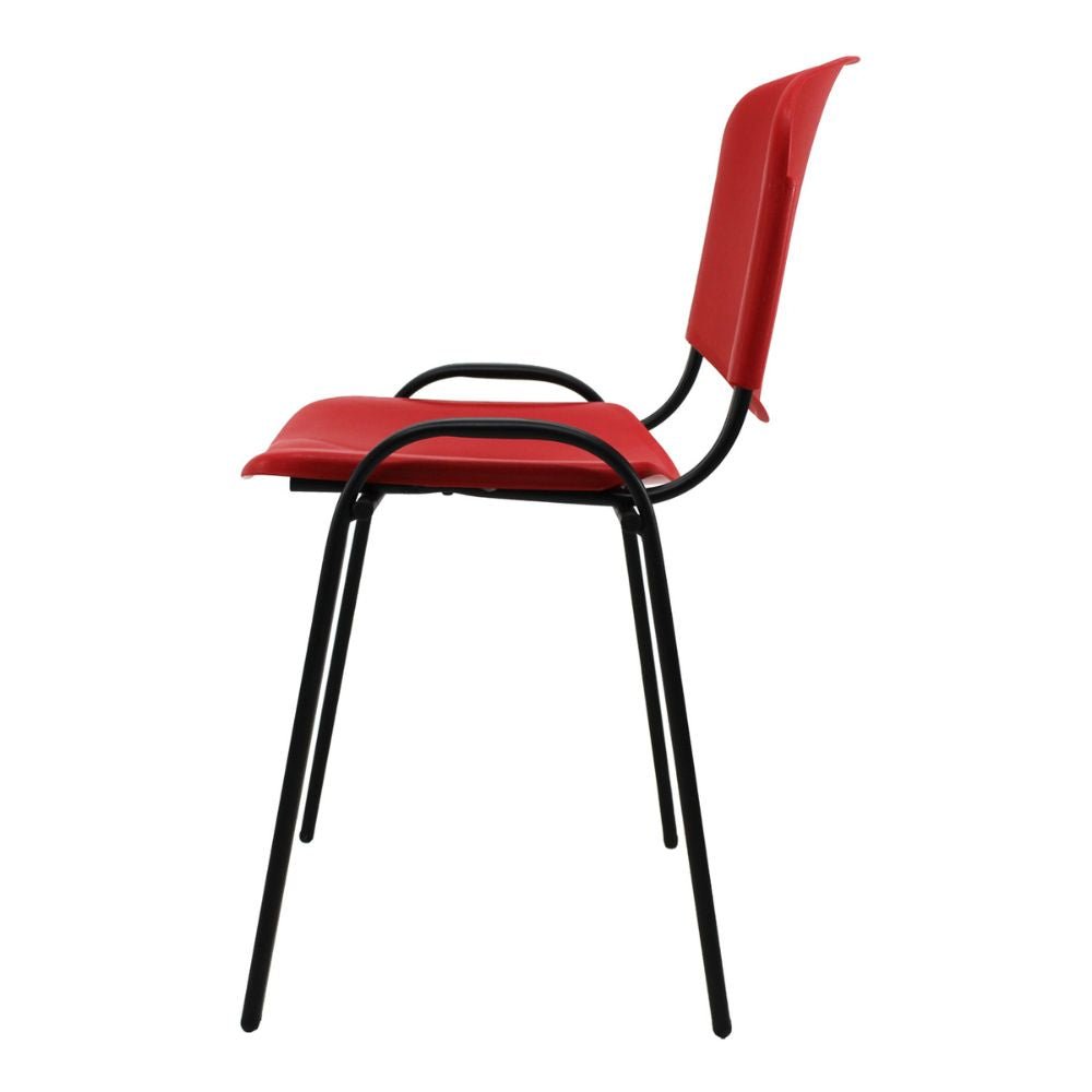 SILLA NOGAL BEAT ISO NOVA SILL0420304 | Silla para Visita Oficina Sala de Espera | Base 4 Puntas Metal | Plastificada | Interior - SILL0420304 - Mundo In - NOGAL BEAT - Sillas