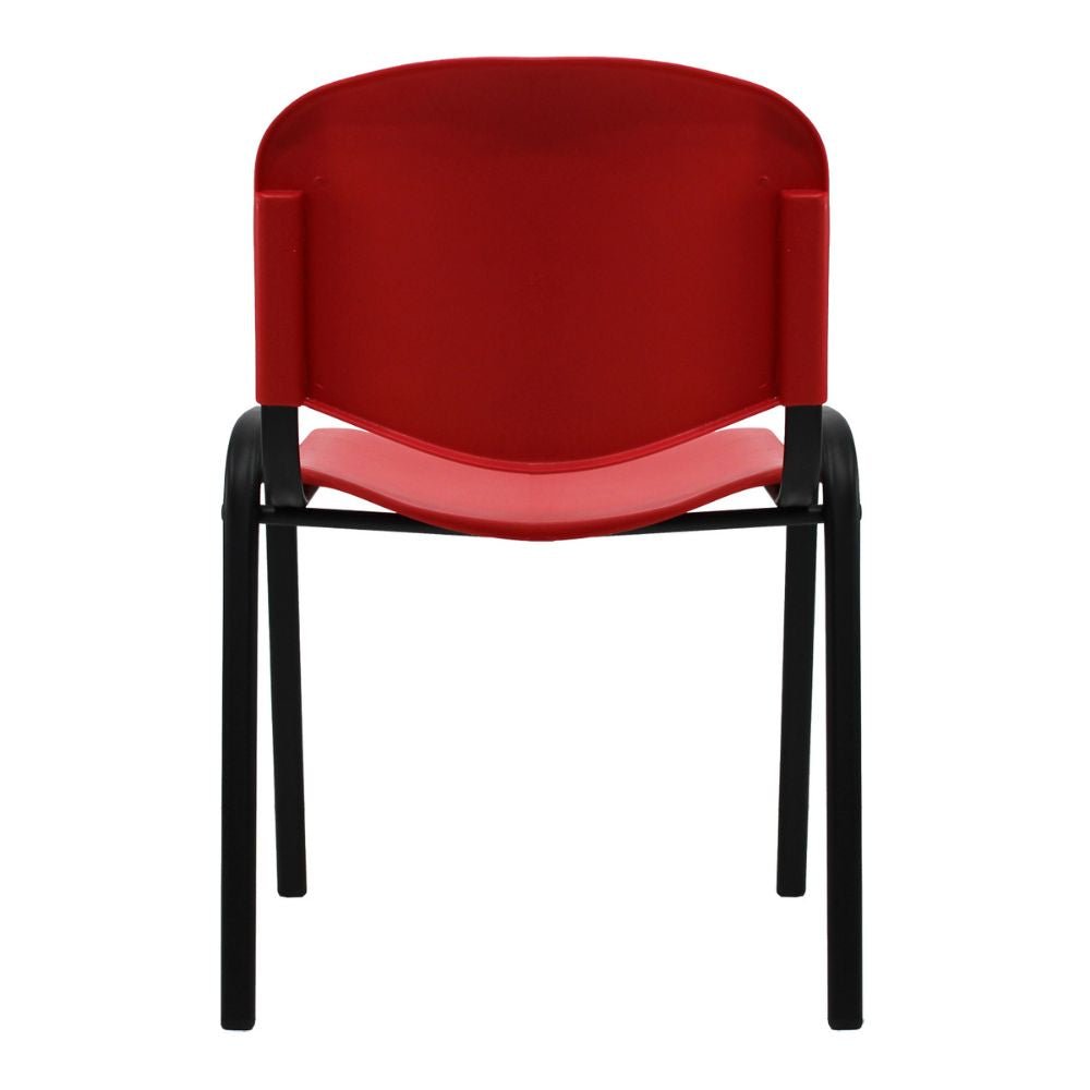 SILLA NOGAL BEAT ISO NOVA SILL0420304 | Silla para Visita Oficina Sala de Espera | Base 4 Puntas Metal | Plastificada | Interior - SILL0420304 - Mundo In - NOGAL BEAT - Sillas