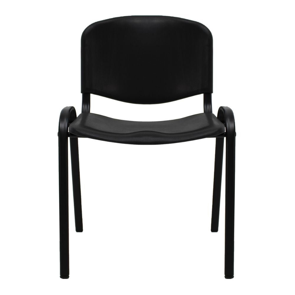 SILLA NOGAL BEAT ISO NOVA SILL0420304 | Silla para Visita Oficina Sala de Espera | Base 4 Puntas Metal | Plastificada | Interior - SILL0420304 - Mundo In - NOGAL BEAT - Sillas