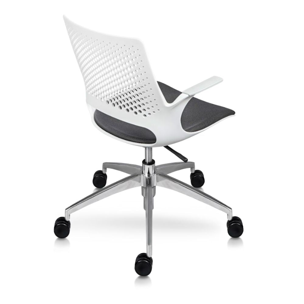 SILLA NOGAL BEAT MEDELLIN GRIS | Silla Ocasional para Oficina | Base Aluminio | Polipropileno | Tapizado Tela Mesh | Interior - MEDELLIN GRIS - MOBILIARIO EN MOVIMIENTO - NOGAL BEAT - Sillas