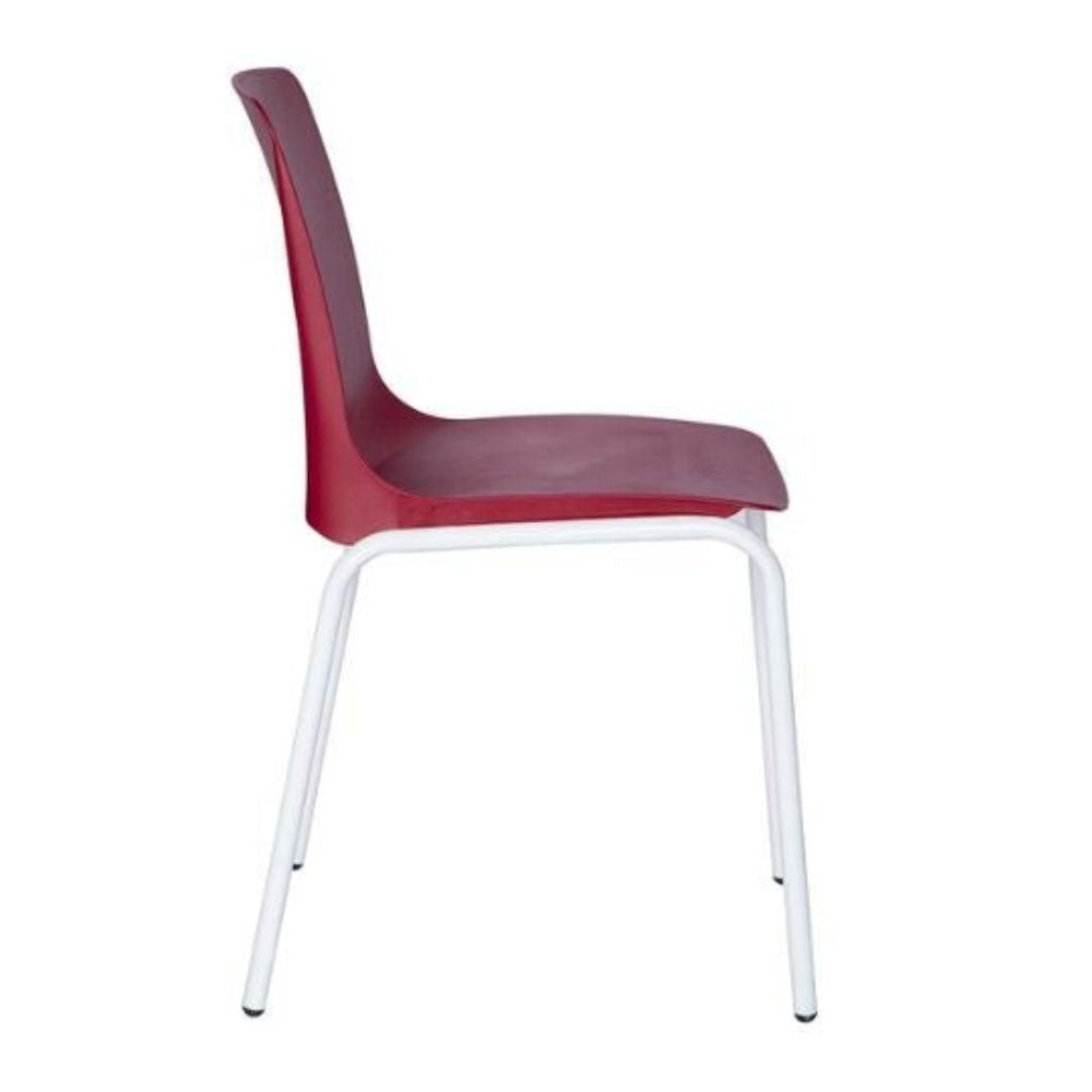 SILLA NOGAL BEAT PL - 30 | Silla de Visita para Sala de Espera | Base Tubular | Polipropileno | Interior - PL - 30 - ALBAR - NOGAL BEAT - silla