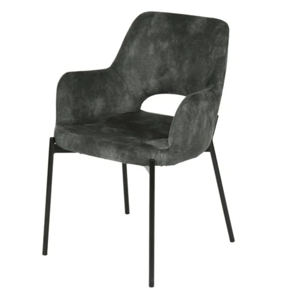 SILLA NOGAL BEAT SILL0904840 3038 SHCOLA | Silla de Comedor | Patas Revestidas Negro Mate | 4 Puntas | Tapizado | Interior - SILL0904840 - Mundo In - NOGAL BEAT - Sillas