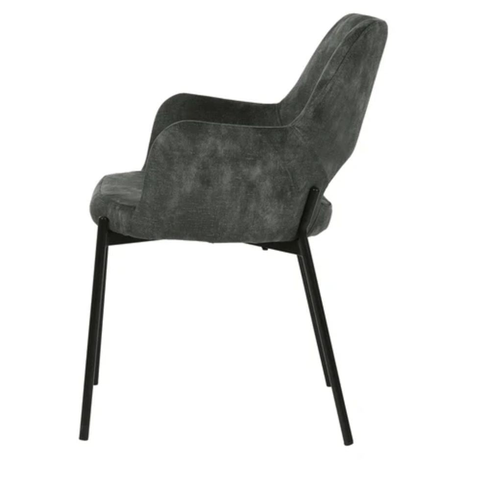 SILLA NOGAL BEAT SILL0904840 3038 SHCOLA | Silla de Comedor | Patas Revestidas Negro Mate | 4 Puntas | Tapizado | Interior - SILL0904840 - Mundo In - NOGAL BEAT - Sillas