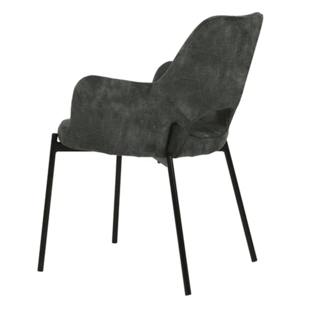 SILLA NOGAL BEAT SILL0904840 3038 SHCOLA | Silla de Comedor | Patas Revestidas Negro Mate | 4 Puntas | Tapizado | Interior - SILL0904840 - Mundo In - NOGAL BEAT - Sillas