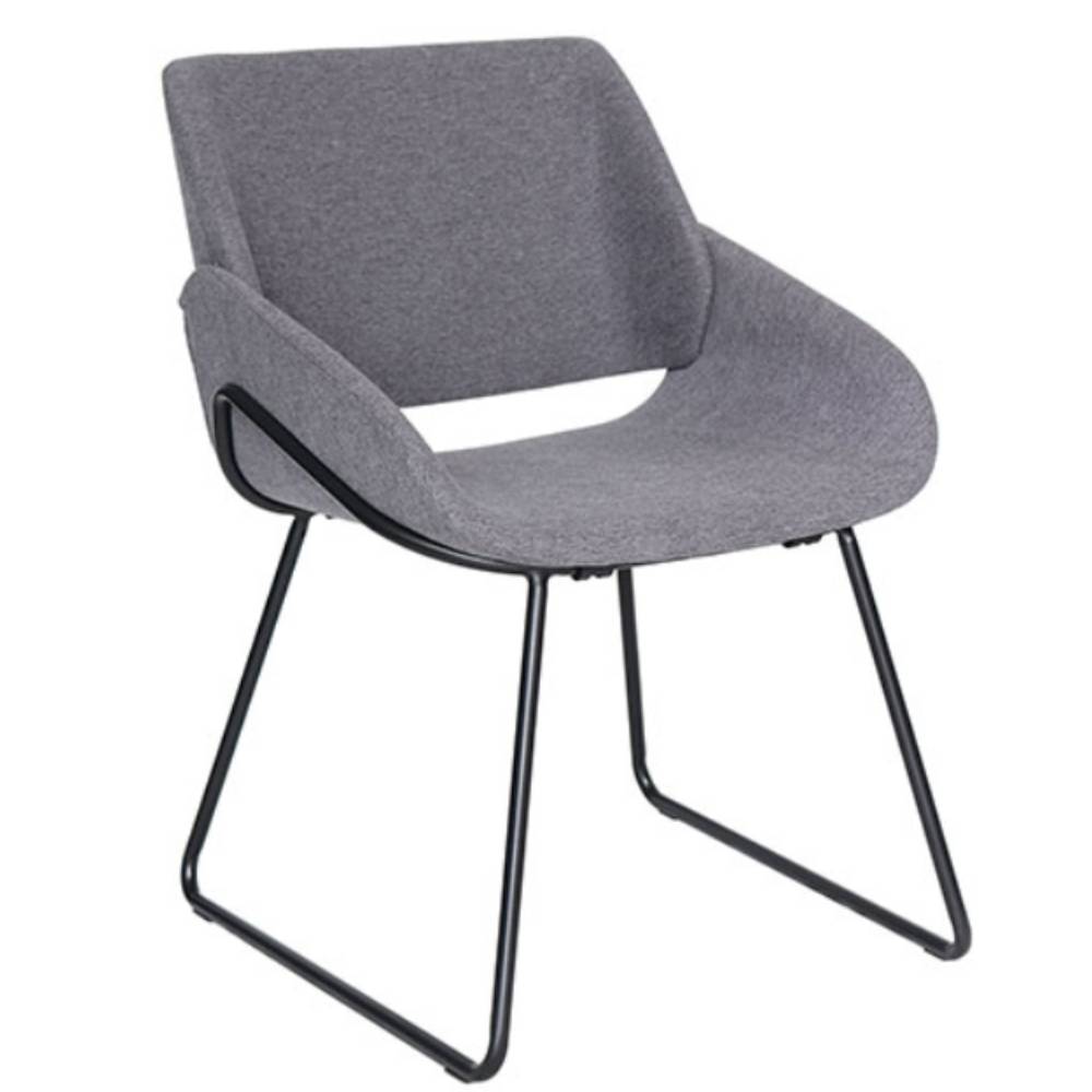 SILLA OFFIHO BORSANI OHV - 120 | Diseño Moderno | Base Trineo | Tapizado | Interior | Hogar Oficina Hotel - OHV - 120 - OFFIHO - NOGAL BEAT - Sillas