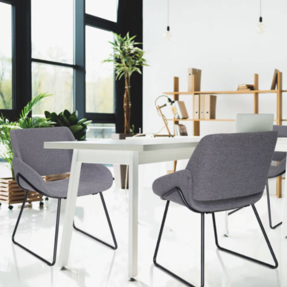 SILLA OFFIHO BORSANI OHV - 120 | Diseño Moderno | Base Trineo | Tapizado | Interior | Hogar Oficina Hotel - OHV - 120 - OFFIHO - NOGAL BEAT - Sillas