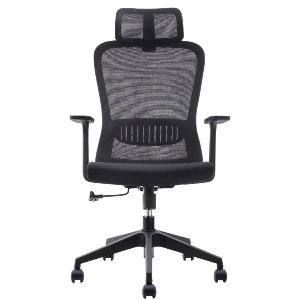 SILLA OFFIHO COZY OHE-175 NEGRO | Silla Ejecutiva Operativa | Altura Ajustable | Base Pentagonal | Negro | Malla Tela | Interior - OHE-175negro - OFFIHO - NOGAL BEAT - Sillas de oficina