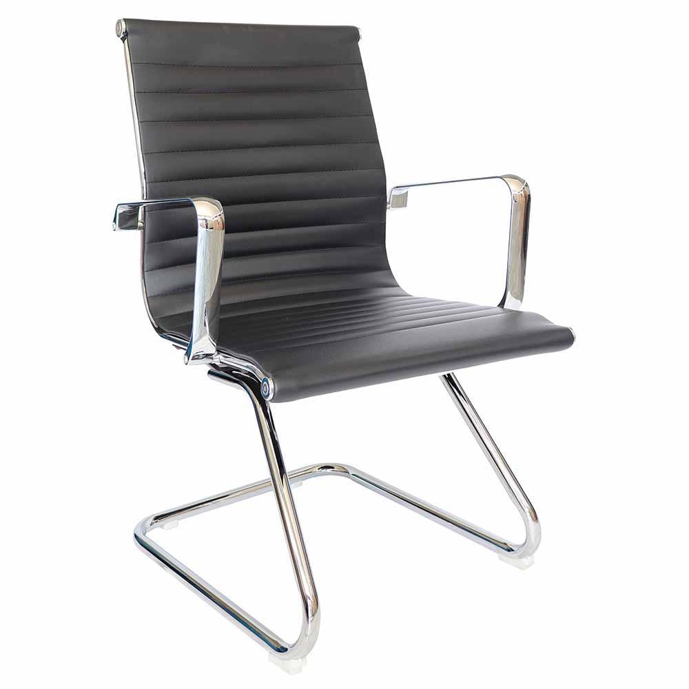 SILLA OFFIHO GOETZ OHV - 208 NEGRO | Silla Visita | Base Trineo | Tapizado | Interior | Oficina Despacho Consultorio - OHV - 208negro - OFFIHO - NOGAL BEAT - Silla para oficina