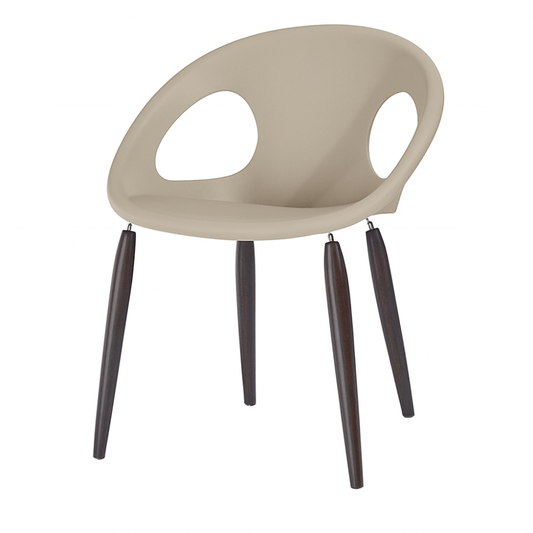 Silla Reciclable - LABENZE NATURAL DROP 155 - 15550 - Dovegray - Patas Madera Sólida Wenghé - 155 - 15550 - Labenze - NOGAL BEAT - Sillas