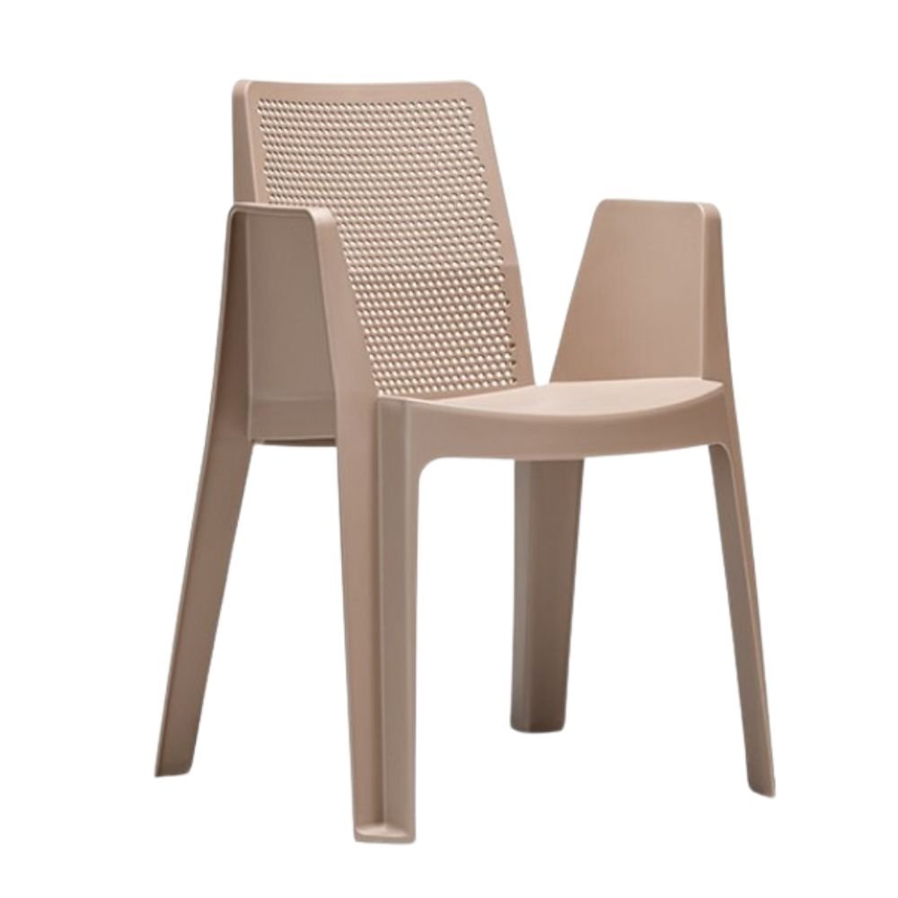 SILLA RESOL PLAY | Silla Ocasional para Cafetería Jardín | Inyectada en PP | Protección UV | Interior + Exterior - 04901 - Resol - NOGAL BEAT - silla