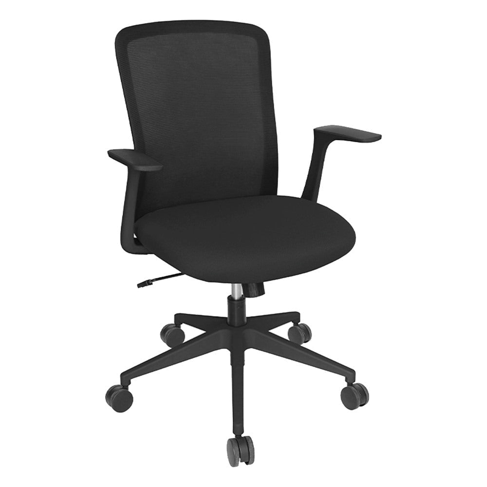 Silla Semi Ejecutiva de Oficina Privada - GEBESA KIBO - Negro - Respaldo en Malla y Asiento Acolchado - GDOH84MON - GEBESA - NOGAL BEAT - Silla Ejecutiva