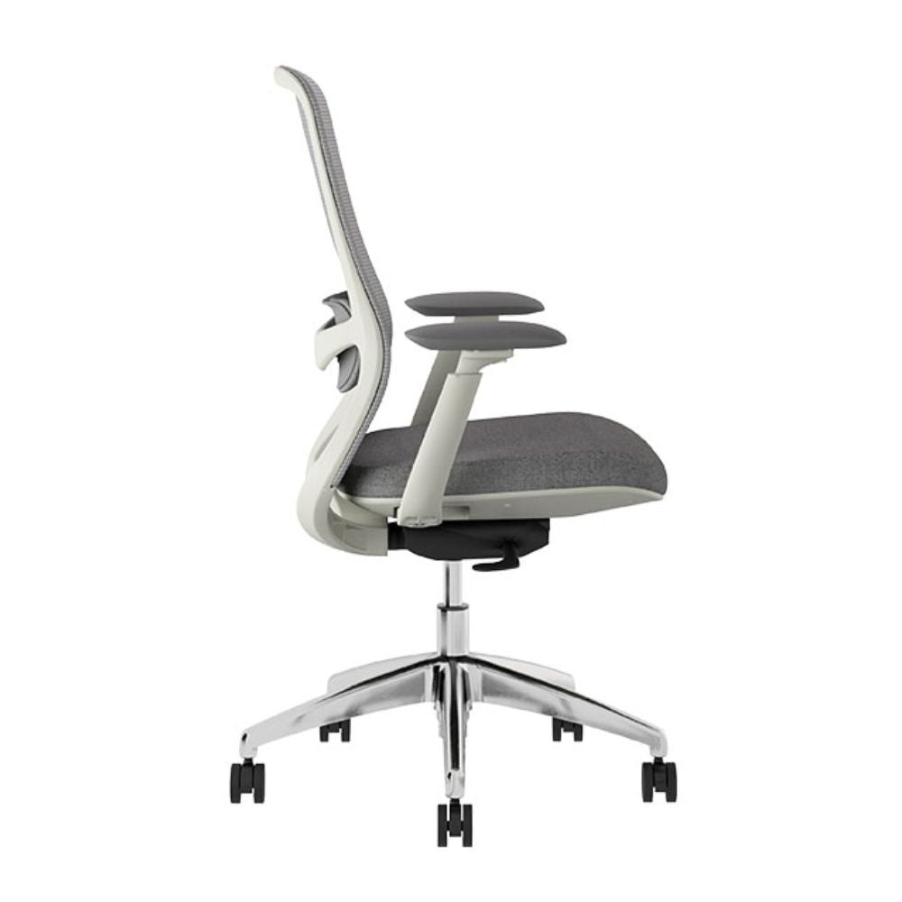 SILLA TECHNO ENERGY WHITE RESPALDO BAJO | Silla Ejecutiva para Oficina | Base Estrella Aluminio con Rodajas | Tapiz Tela | Interior - ENERGY WHITE RESPALDO BAJO - Techno - NOGAL BEAT - silla