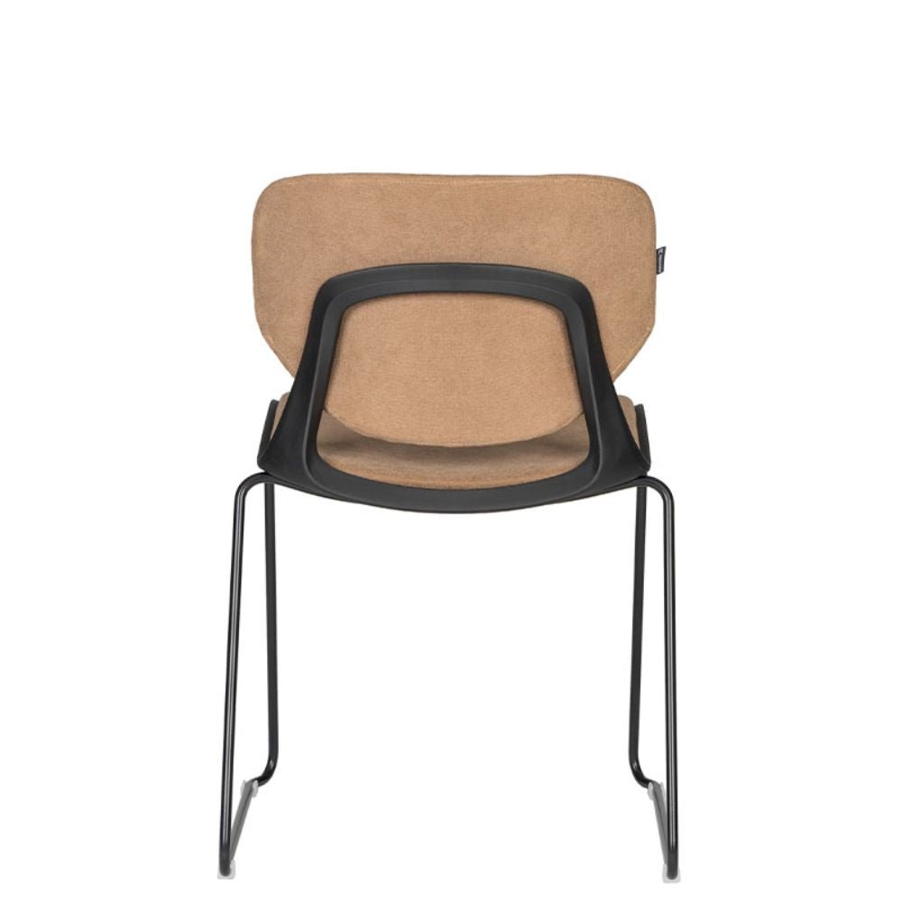 SILLA TECHNO VELA TRINEO | Silla Visita Espera Perfecta Comodidad Modernidad | Tapizado | Varios Colores | Base Metal | Interior - VELA TRINEO Asiento y respaldo tapizado Addison - Techno - NOGAL BEAT -
