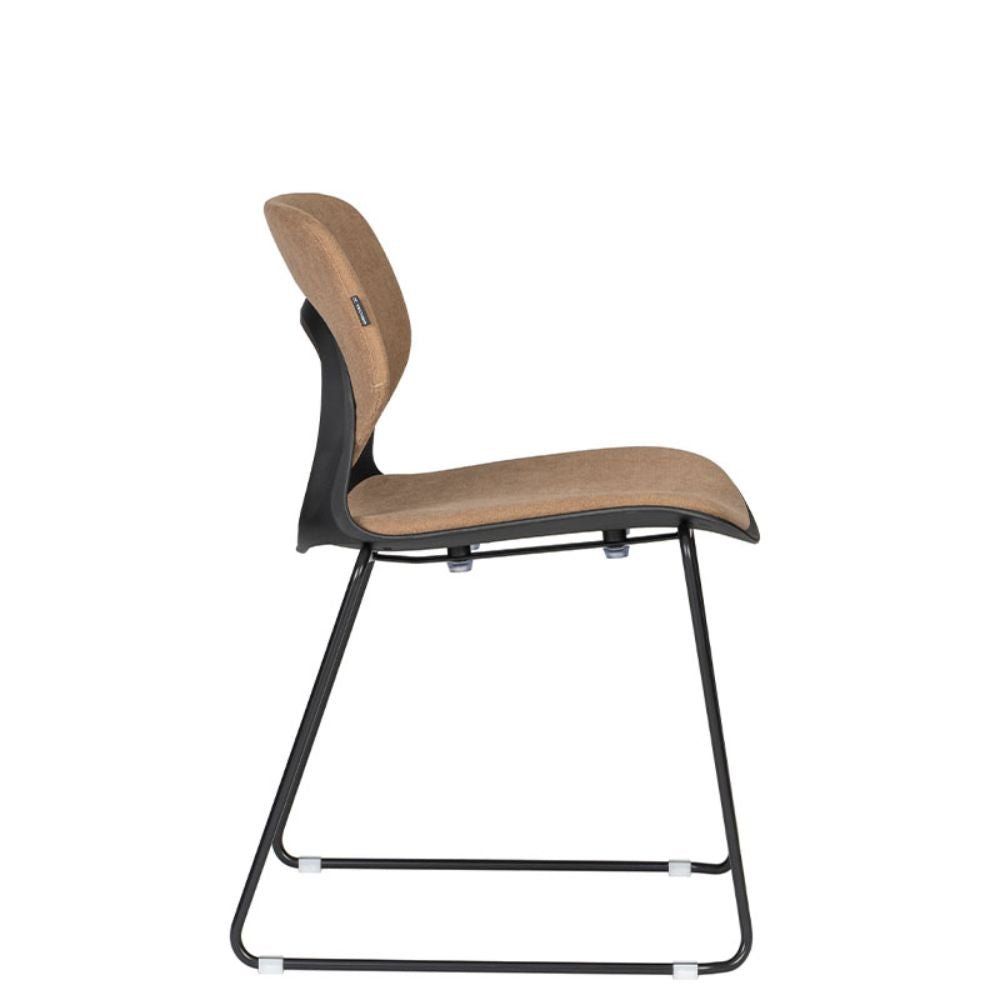 SILLA TECHNO VELA TRINEO | Silla Visita Espera Perfecta Comodidad Modernidad | Tapizado | Varios Colores | Base Metal | Interior - VELA TRINEO Asiento y respaldo tapizado Addison - Techno - NOGAL BEAT -