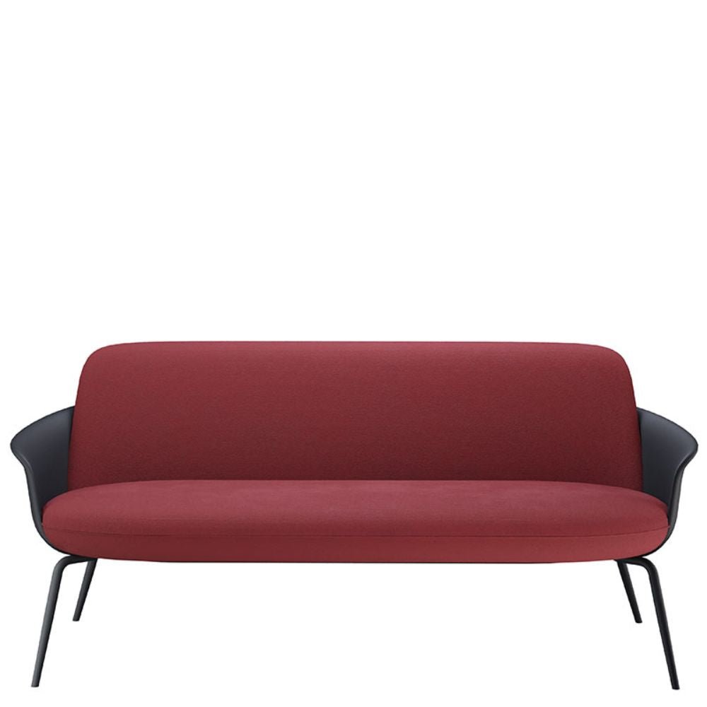 SILLÓN BRATTI NEXUS 3 PLAZAS | Sillón Ocasional Decorativo | Poliuretano Inyectado | Varios Colores | Base Metálica Negra | Interior - Nexus 3 Plazas Addison - Bratti - NOGAL BEAT - Sillon