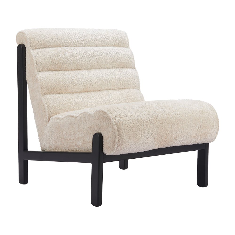 Sillón Ocasional para Spa - ZUO MAKI - Beige - Asiento y Respaldo Tapizados en Tela Tipo Borrego - 110467 - Zuo - NOGAL BEAT - Sillón Ocasional