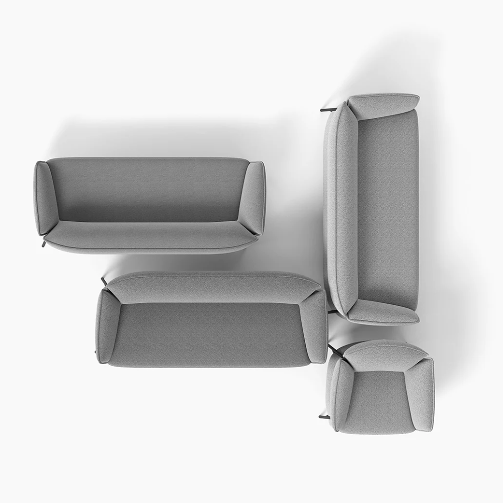 Sillón para Áreas de Espera - OFFIHO BLACK ISABELA - Asiento y Respaldo Tapizados - OHM-51003 - OFFIHO - NOGAL BEAT - Sillon