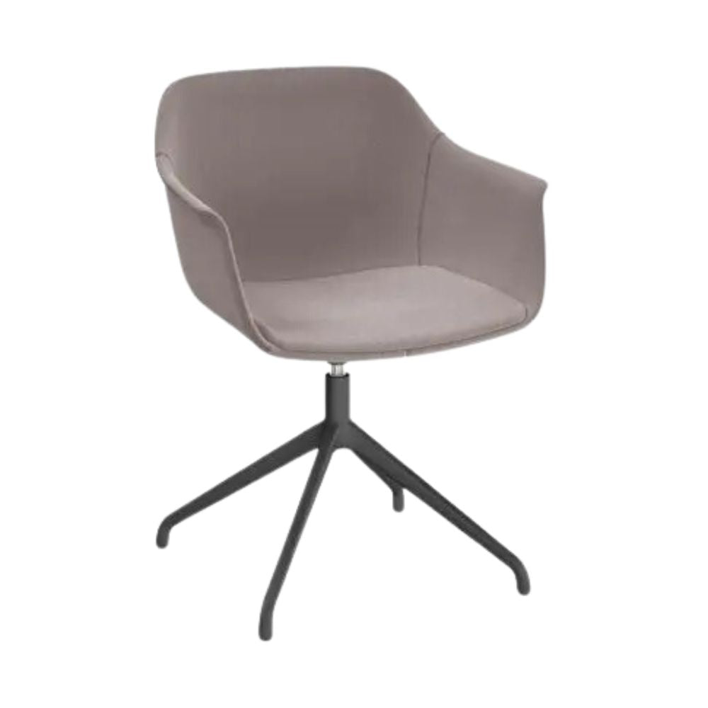 SILLÓN RESOL SHAPE GIRATORIA FULLY UPHOLSTERED | Sillón Ocasional para Sala de Espera | Inyección en Polipropileno Fibra de Vidrio | Estructura Aluminio Pintado | Interior - 85924 + 60090 - Resol - NOGAL BEAT - Sillon