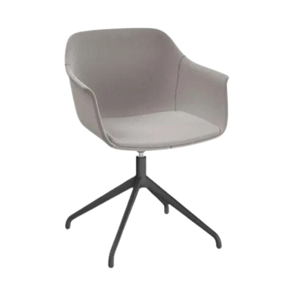SILLÓN RESOL SHAPE GIRATORIA FULLY UPHOLSTERED | Sillón Ocasional para Sala de Espera | Inyección en Polipropileno Fibra de Vidrio | Estructura Aluminio Pintado | Interior - 85924 + CSE02 - Resol - NOGAL BEAT - Sillon