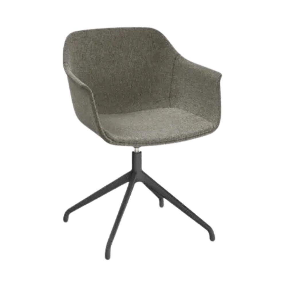 SILLÓN RESOL SHAPE GIRATORIA FULLY UPHOLSTERED | Sillón Ocasional para Sala de Espera | Inyección en Polipropileno Fibra de Vidrio | Estructura Aluminio Pintado | Interior - 85924 + EGL49 - Resol - NOGAL BEAT - Sillon