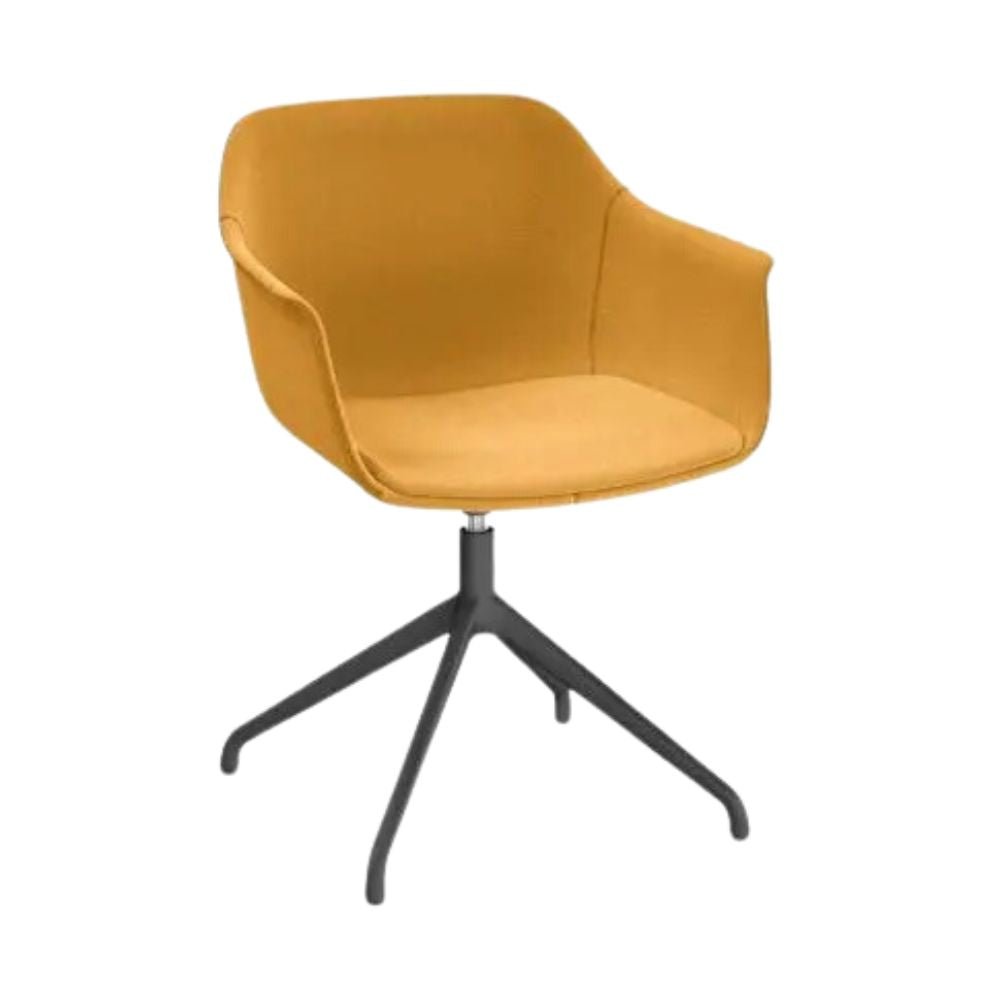 SILLÓN RESOL SHAPE GIRATORIA FULLY UPHOLSTERED | Sillón Ocasional para Sala de Espera | Inyección en Polipropileno Fibra de Vidrio | Estructura Aluminio Pintado | Interior - 85924 + 62057 - Resol - NOGAL BEAT - Sillon