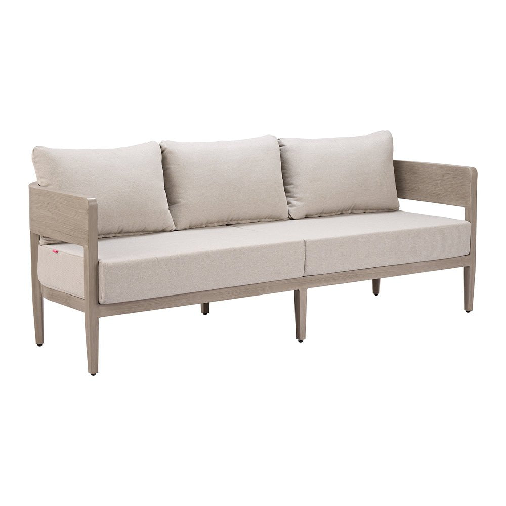 Sofá de Terraza para Club de Playa 2 Plazas - ZUO FORET - Gris - Asiento y Respaldo Tapizados con Tela para Exterior - 704287 - Zuo - NOGAL BEAT - Sofá de Terraza