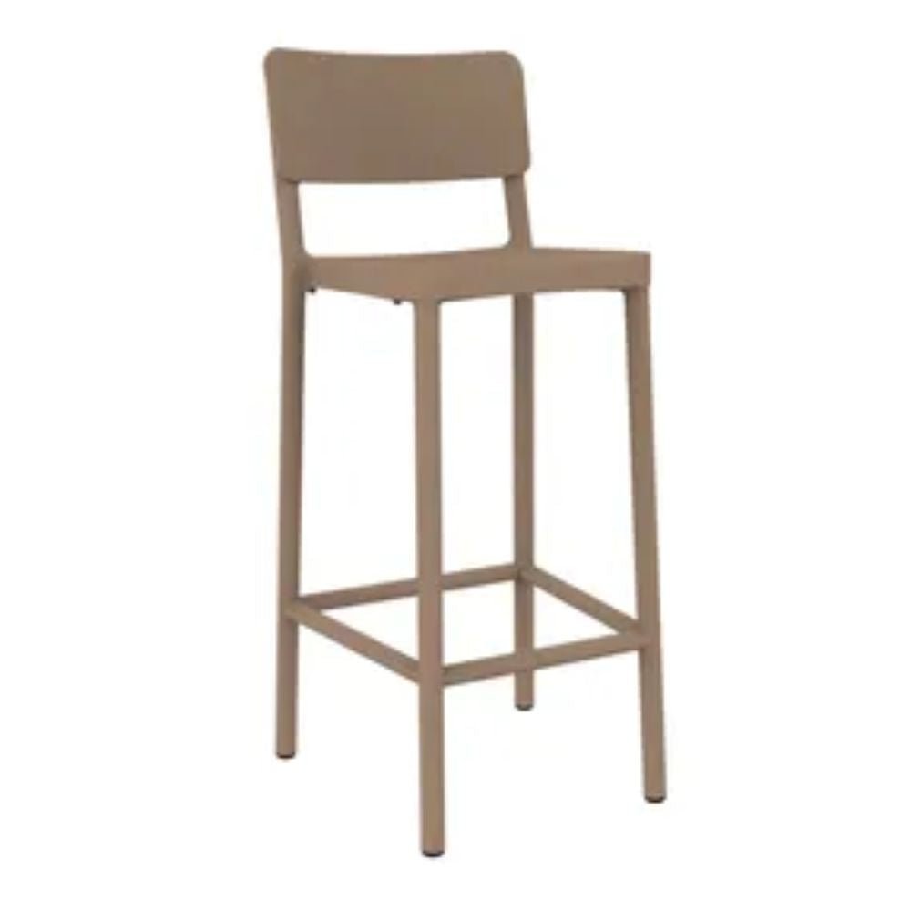 TABURETE RESOL LISBOA ALTO | Taburete Ocasional para Bar | 77 cm | Inyectado Fibra Vidrio con PP | Protección UV | Interior + Exterior - 03896 - Resol - NOGAL BEAT - Taburete