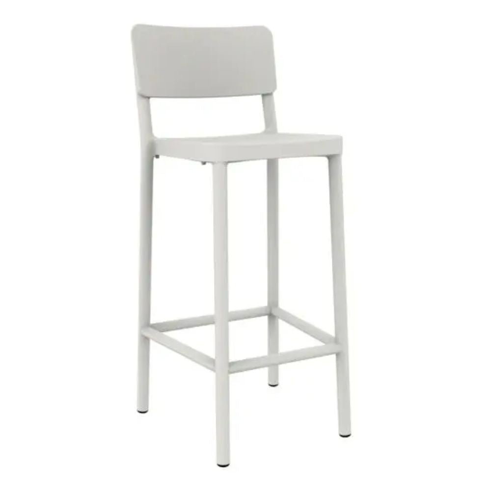 TABURETE RESOL LISBOA ALTO | Taburete Ocasional para Bar | 77 cm | Inyectado Fibra Vidrio con PP | Protección UV | Interior + Exterior - 03894 - Resol - NOGAL BEAT - Taburete