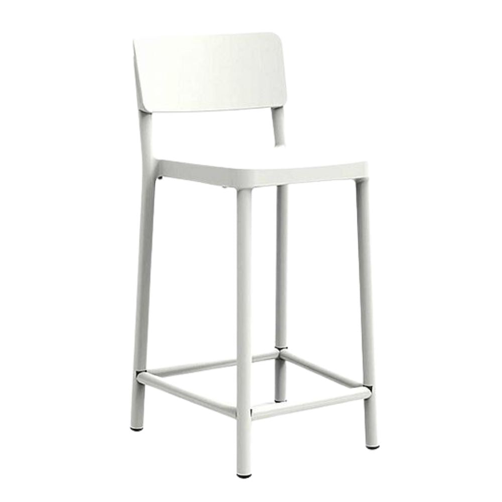 TABURETE RESOL LISBOA MEDIO | Taburete Ocasional para Bar | 67 cm | Inyectado Fibra Vidrio con PP | Protección UV | Interior + Exterior - 03901 - Resol - NOGAL BEAT - Taburete