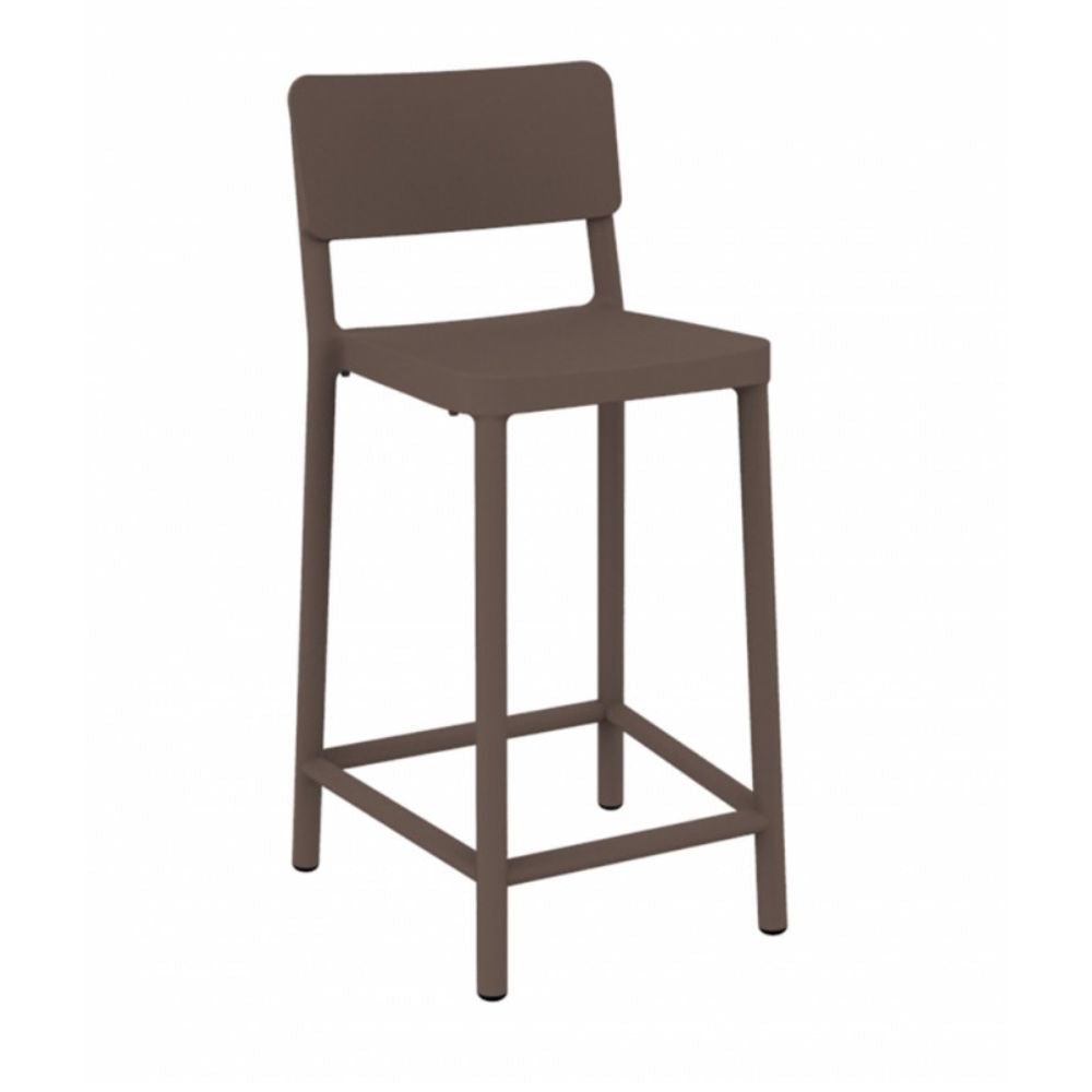 TABURETE RESOL LISBOA MEDIO | Taburete Ocasional para Bar | 67 cm | Inyectado Fibra Vidrio con PP | Protección UV | Interior + Exterior - 03902 - Resol - NOGAL BEAT - Taburete