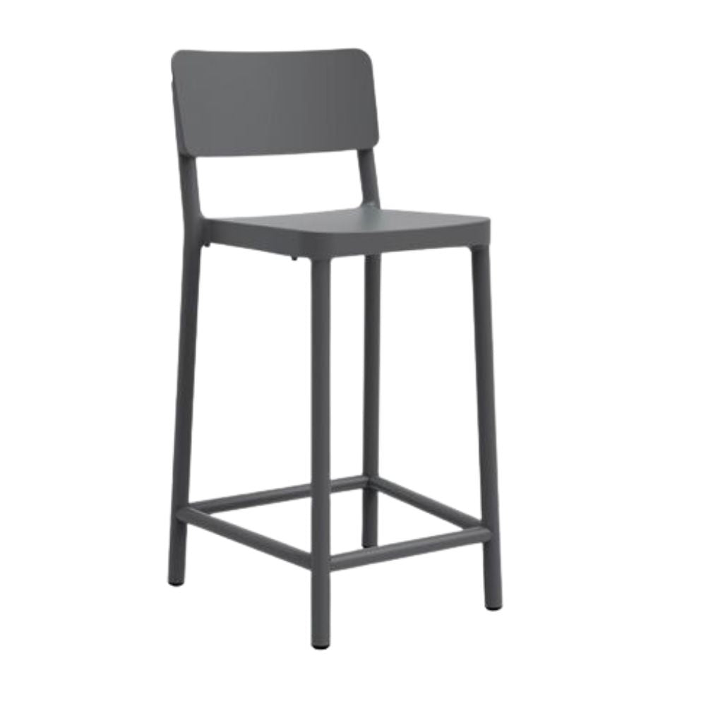 TABURETE RESOL LISBOA MEDIO | Taburete Ocasional para Bar | 67 cm | Inyectado Fibra Vidrio con PP | Protección UV | Interior + Exterior - 03905 - Resol - NOGAL BEAT - Taburete