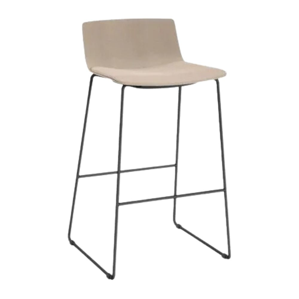 TABURETE RESOL SKIN PATIN FULLY UPHOLSTERED | Taburete Ocasional para Comedor | 73 cm | Inyectado en Polipropileno | Tapizado Estructura de Acero | Interior - 85982 + 61149 - Resol - NOGAL BEAT - Taburete