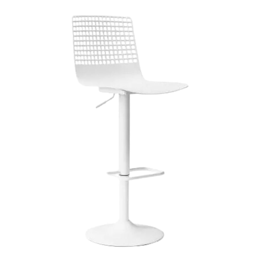 TABURETE RESOL WIRE PIE CENTRAL | Taburete Ocasional para Barra | 77 cm | Inyección PP Fibra de Vidrio | Estructura Acero Pintado | Interior - 04972 - Resol - NOGAL BEAT - Bancos