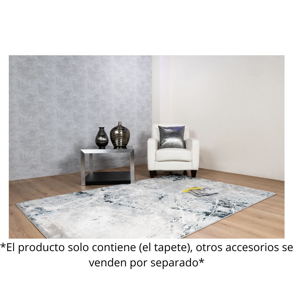 Tapete Decorativo para Estudio o Biblioteca - LAVIN ARTEMA U6012 - Azul Plata - Rectangular y Circular Varias Medidas - U6012 - 60 x 90 - LAVIN - NOGAL BEAT - Tapetes